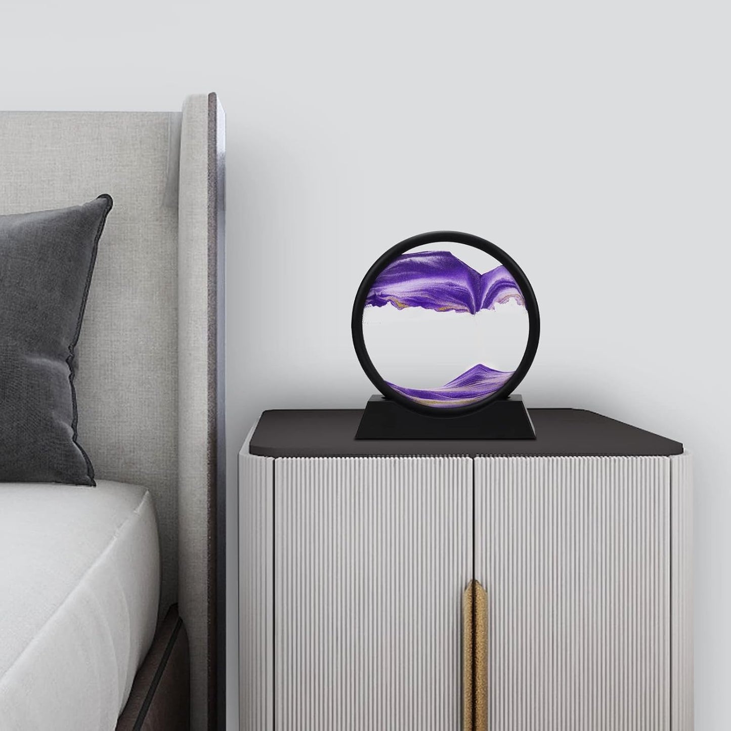 Moving Sand Art 6 inches Sandscape Painting - Sand Clock - Hourglass Sand Timer - 3D Moving Sand Mountain with Metal Stand - Showpiece - Home Decoration
