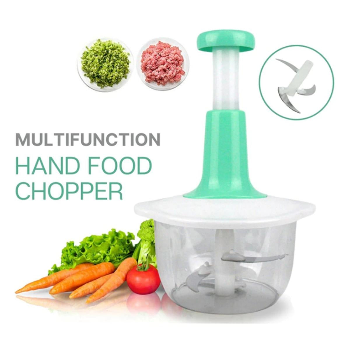 Hand Pat Food Processor / Hand Push Chopper Machine Food Processor Vegetable Chopper 1500ml & 2000ml Capacity (random color)