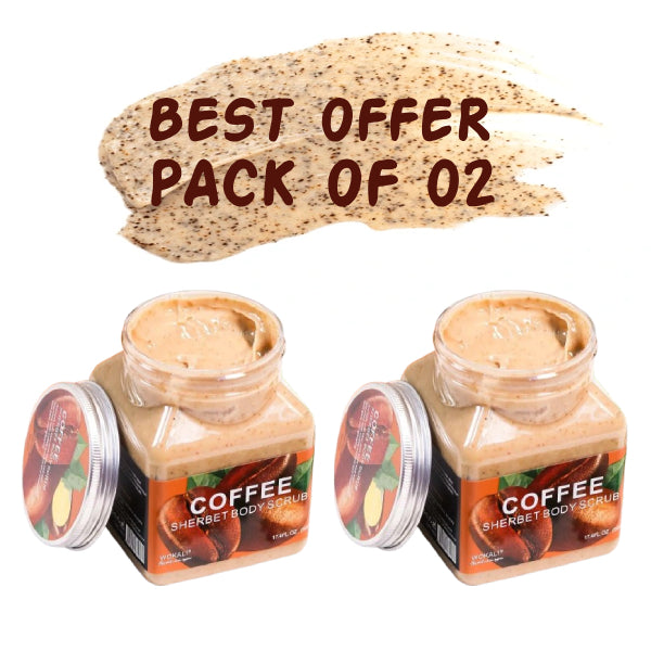 Pack Of 02 | WOKALI Coffee Sherbet Body Scrub 350ml-WKL692 - Exfoliating & Hydrating Coffee Scrub