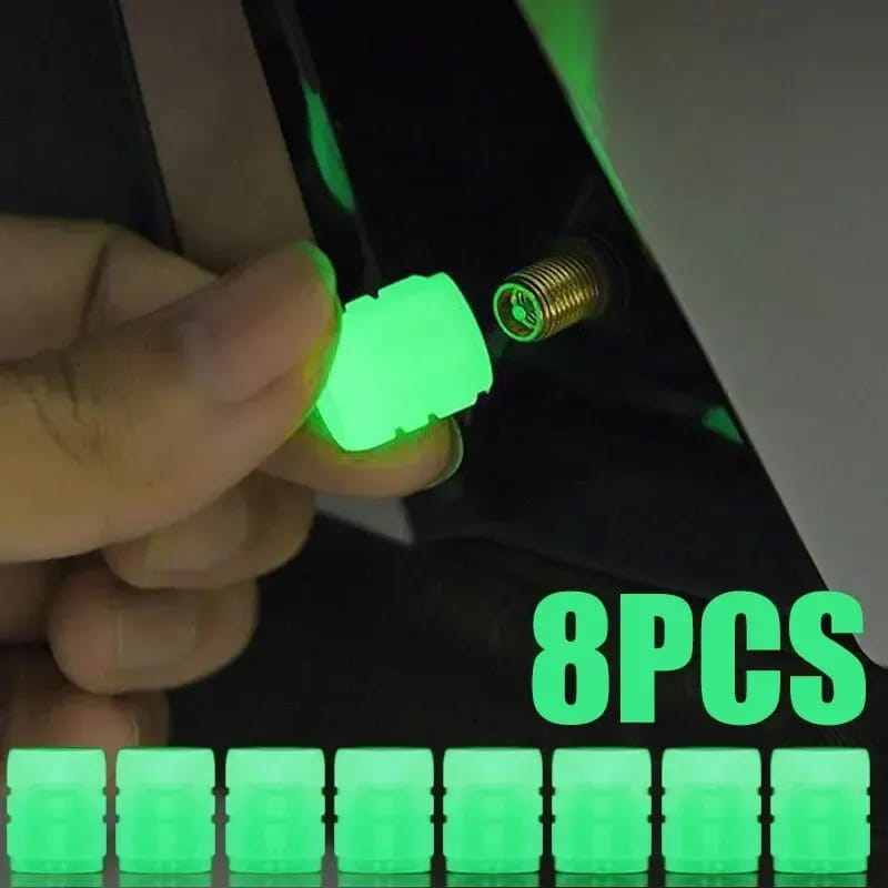 Luminous Valve Motorcycle Bicycle Bike Car Wheel Tyre Hub Cap Fluorescent Night Glowing Luminous Valve Stem Caps Decor