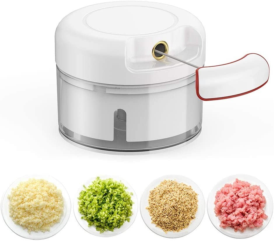 MINI FOOD CHOPPER Powerful Meat Grinder Hand-power Food Chopper Mincer Mixer Blender Chop Meat Fruit Vegetable Nuts Shredder