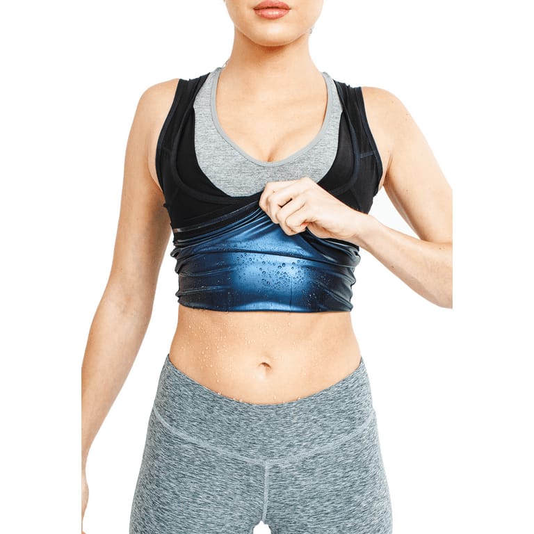 Women Sweat Shaper Weight Loss Fat Burning Trainer Slimming Tummy Control Reducing Shapewear Workout Fat Burner (black )