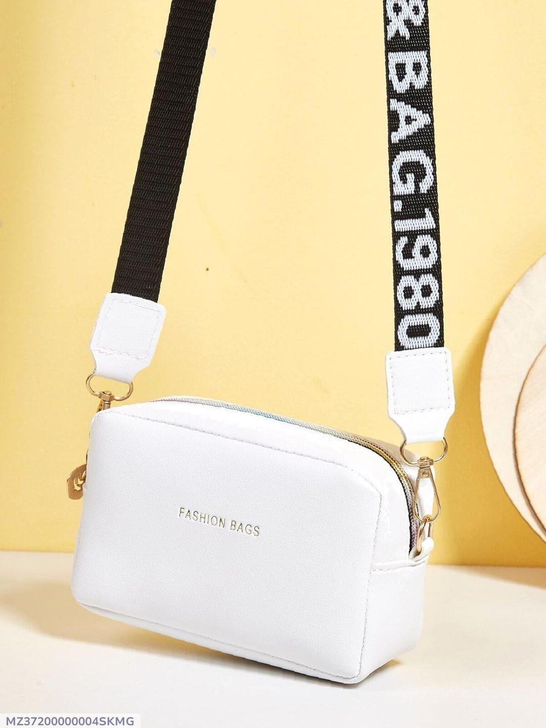 PU Leather Wide Strap Crossbody Bag Simple Style Small Shoulder Bags for Women