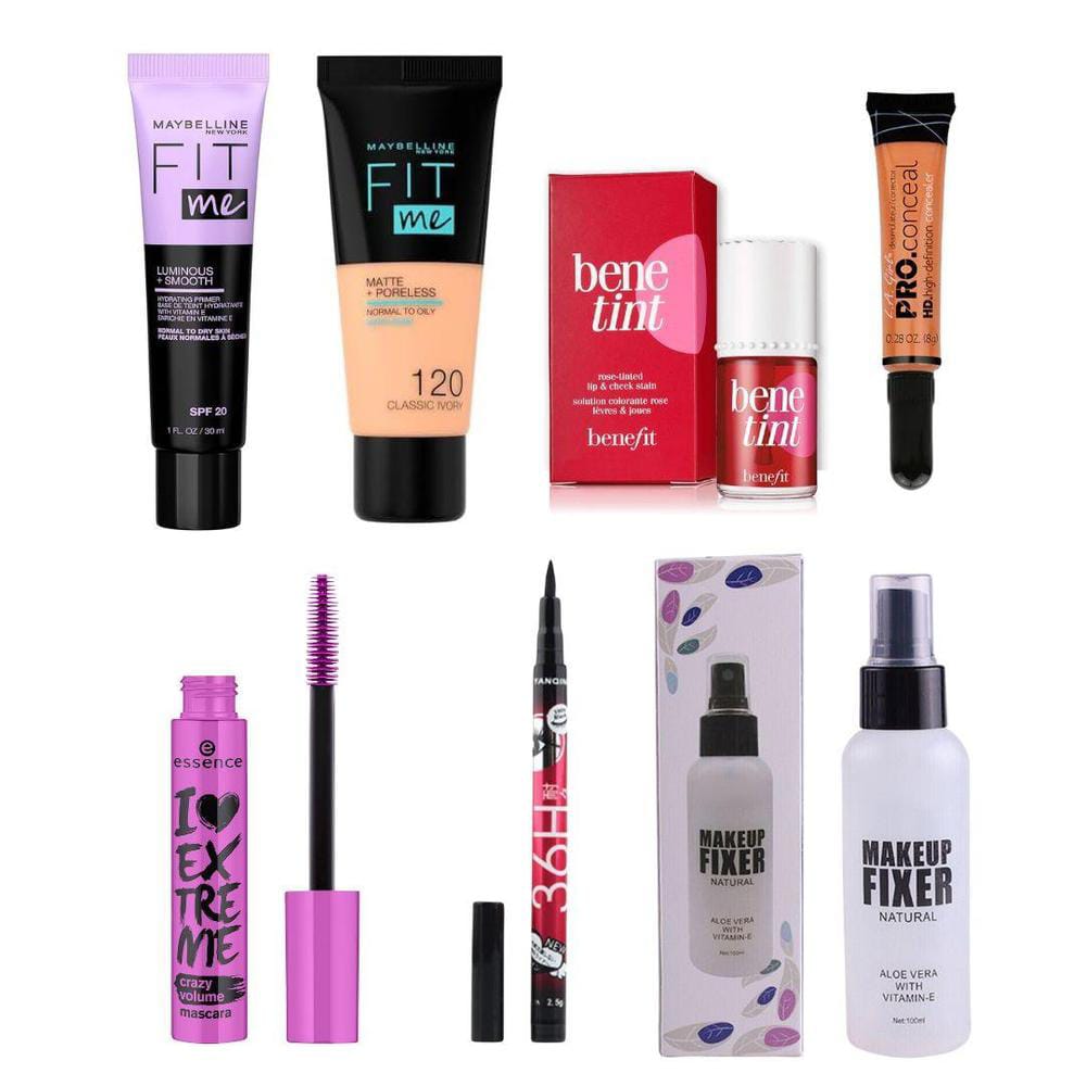 7 In 1 Professional Makeup Deal - Makeup Fixer, BB Tube, Primer, Benetint, Pro Concealer, Mascara, Liner