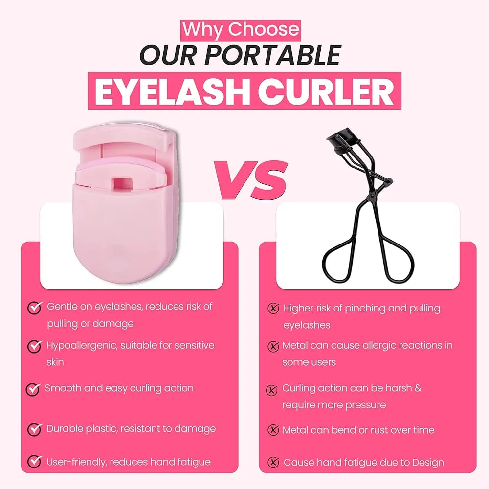 2-in-1 Eyelash Curler for All Eye Shapes – Professional Lash Curler for Natural Lift & Curl