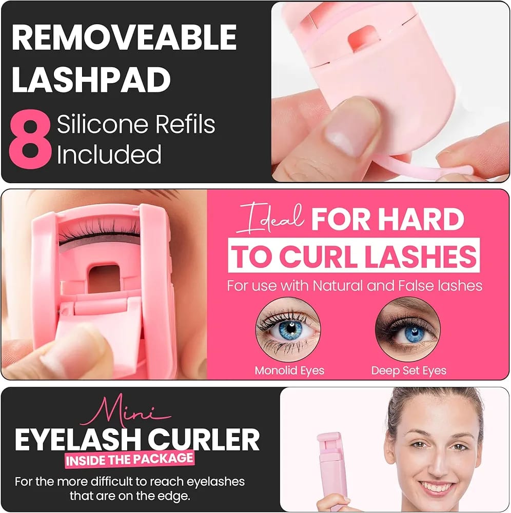 2-in-1 Eyelash Curler for All Eye Shapes – Professional Lash Curler for Natural Lift & Curl