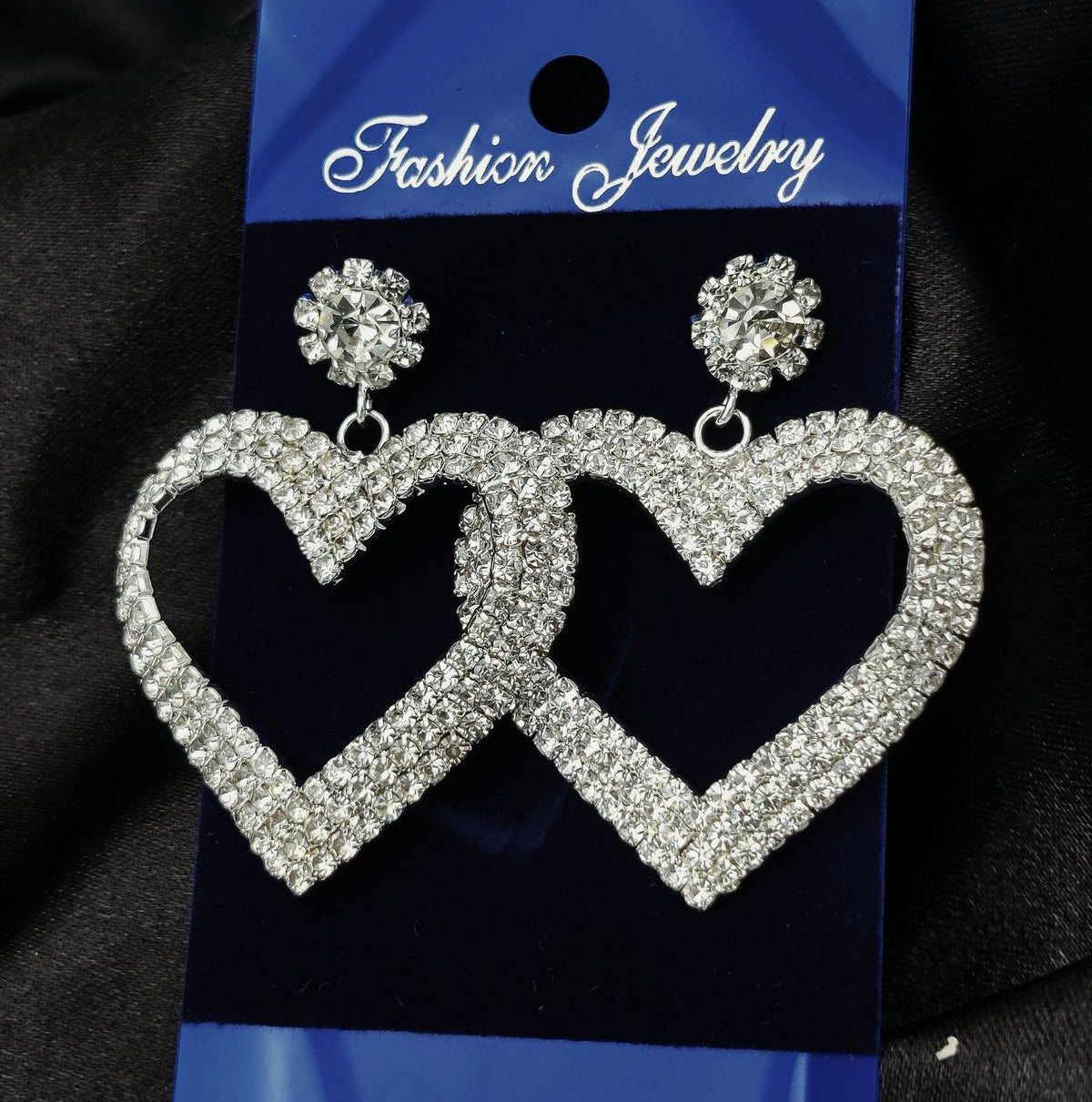 Imported Tarnish-Free Silver Sparkling Long Statement Earrings for Glamorous Evenings | Best Quality Earrings For Girls & Women | Luxury Look Earrings (Silver)