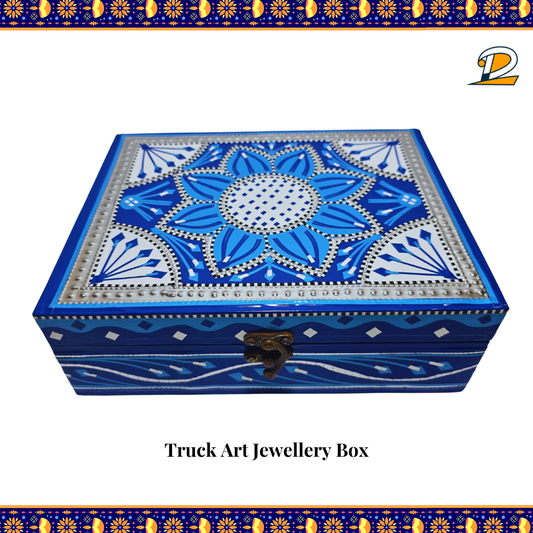 Truck Art Jewellery Box – Multicolor | Wood with Metal & Sticker Art | 9.5"x7.3"x3.3" (Copy)