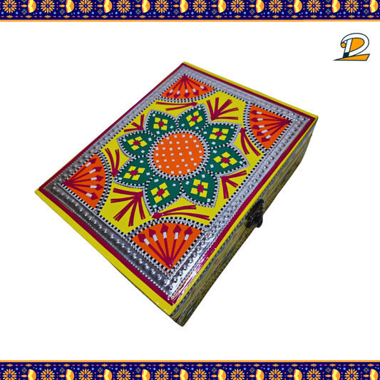 Truck Art Jewellery Box – Multicolor | Wood with Metal & Sticker Art | 9.5"x7.3"x3.3"