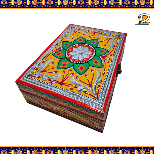 Truck Art Jewellery Box – Multicolor | Wood with Metal & Sticker Art | 9.5"x7.3"x3.3"