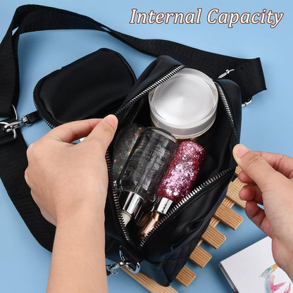 Stylish Girl's Convertible Crossbody Bag - Fashion Handbags for Ladies PU Leather Polyester Waterproof Shoulder Bags With Change Purse Trending Travel Crossbody Bag - 1 Pc, Black PU Leather