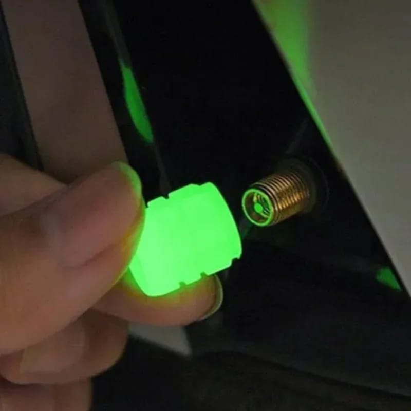 Luminous Valve Motorcycle Bicycle Bike Car Wheel Tyre Hub Cap Fluorescent Night Glowing Luminous Valve Stem Caps Decor