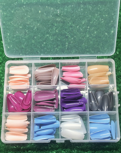 Reusable Fake Nails with Box – Beautiful Variety of Colors | Best Fake Nails For Girls ( Random Color Nails)