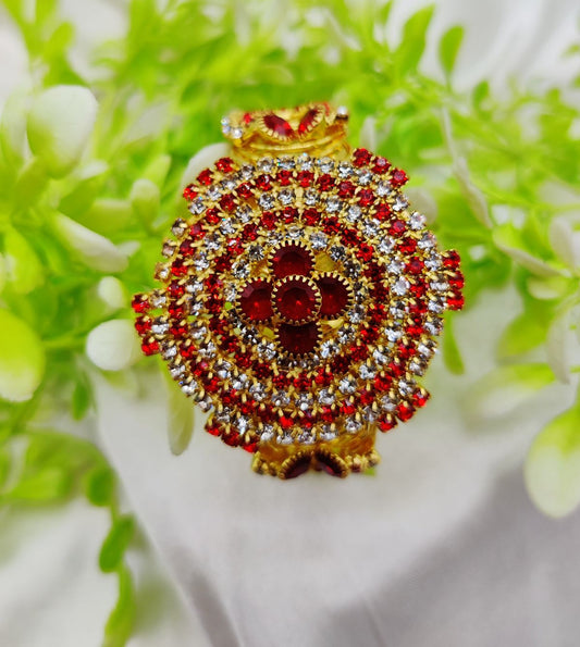 Imported Royal Ruby Crystal Golden Bracelet – Bold and Radiant Elegance Adjustable Bracelet – Best Quality Artificial Bracelet For Girls &amp; Women | Bracelet For Every Occasion | Elegant Design