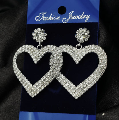 Imported Tarnish-Free Silver Sparkling Long Statement Earrings for Glamorous Evenings | Best Quality Earrings For Girls &amp; Women | Luxury Look Earrings (Silver)