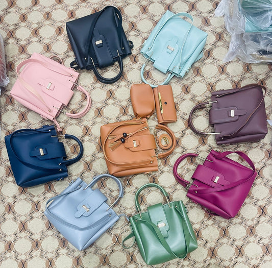 New Collection 3pcs set Soft Leather Hand bag