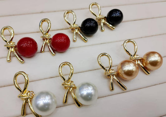 Knot Pearl Earrings Clip On Pearl Earrings Big Silver Grey Earrings | Earrings for Women Fashion | Luxury Look Artificial Earrings | Women Earrings