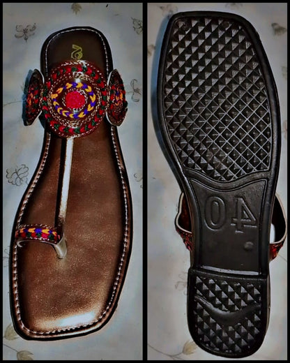 Kolhapuri Slipper Design No. 25-80 – Elegant Brown Handcrafted Footwear (With Box )