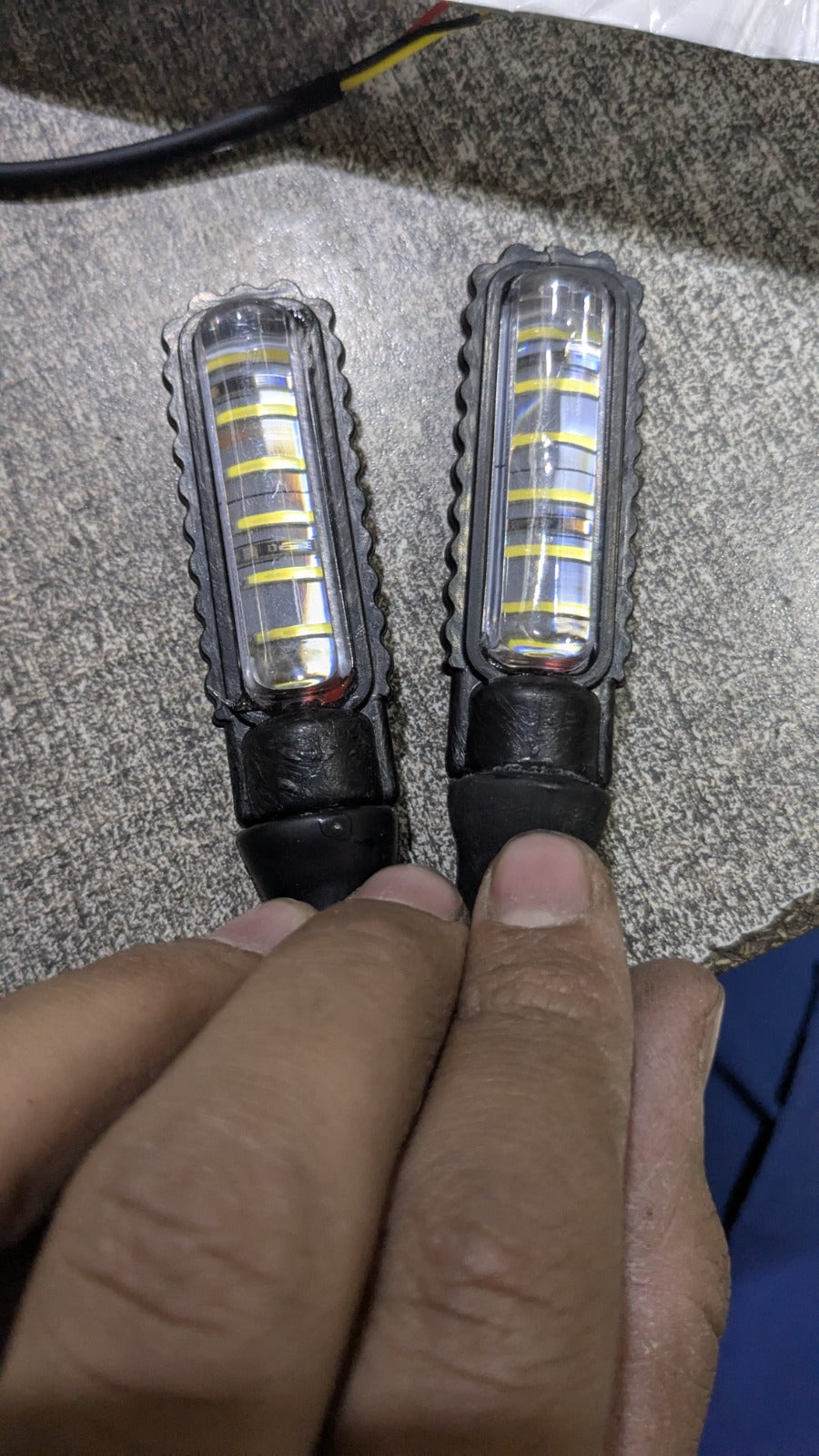 Universal LED Turn Signal Indicator | Dual Color (Yellow &amp; White) | Waterproof &amp; Flexible | For 70cc, 125cc &amp; All Motorcycles