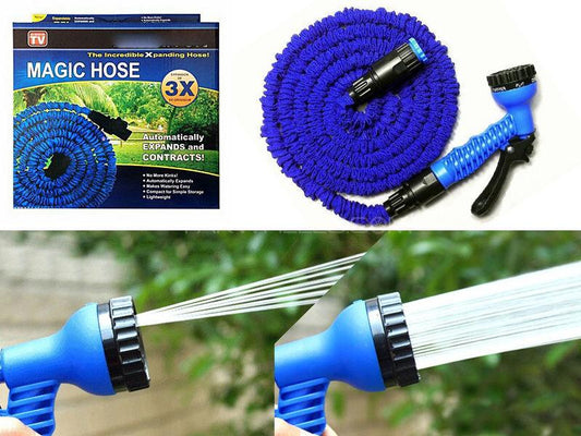 Expandable Magic Hose Pipe – 100 Ft / 50ft Flexible Garden Water Hose with Spray Nozzle, Leak-Proof Lightweight Design for Easy Storage and Outdoor Watering – Random Color