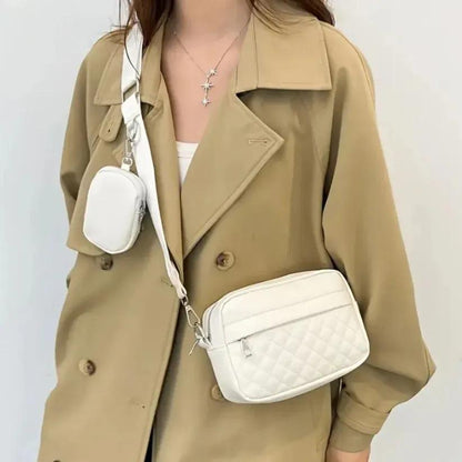 Stylish Girl's Convertible Crossbody Bag - Fashion Handbags for Ladies PU Leather Polyester Waterproof Shoulder Bags With Change Purse Trending Travel Crossbody Bag - 1 Pc, Black PU Leather
