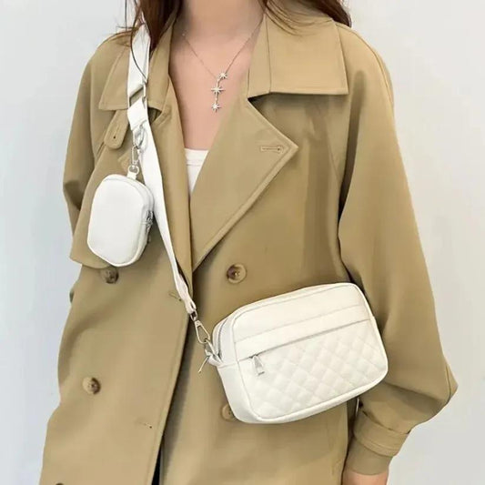 Stylish Girl's Convertible Crossbody Bag - Fashion Handbags for Ladies PU Leather Polyester Waterproof Shoulder Bags With Change Purse Trending Travel Crossbody Bag - 1 Pc, Black PU Leather
