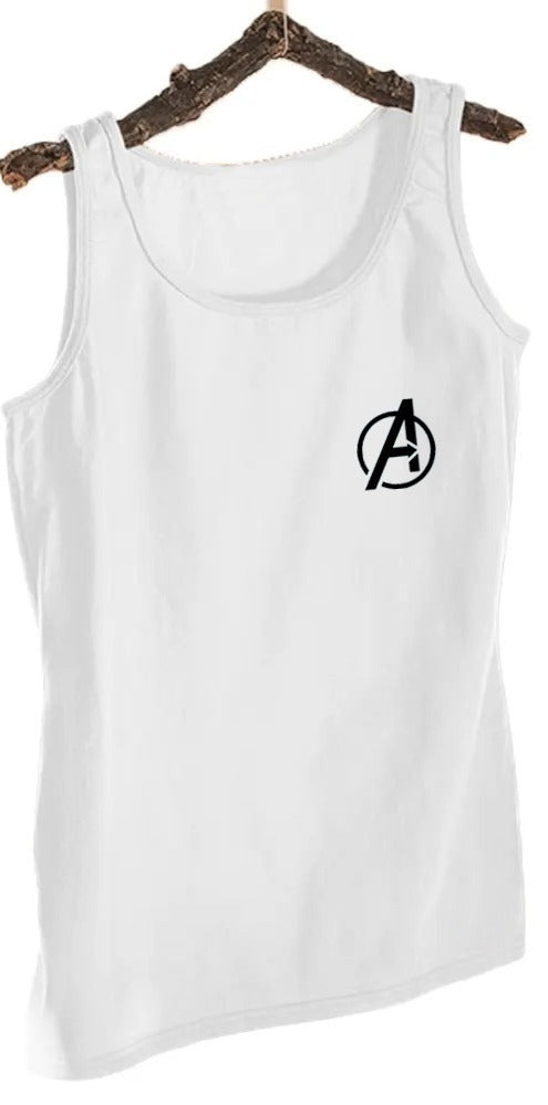 Pack of 1 Avengers Logo White Sando Jersey  for Men | Sleeve-Less 100% Pure Sando