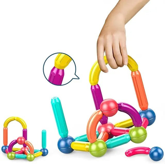 Magnetic Rods Toy 26 Pieces Magnetic Stick Building Blocks Magnetic Blocks for kids DIY Magnetics Sticks Blocks Montessori Toys - Magnetic Block Set 26 pcs - Block Set For Kids