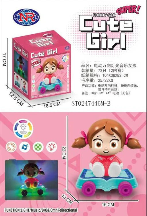 Funny Cute Girl Car with Light &amp; Sound | Best Quality Cute Girls Car For Girls | Toys For Girls | Toys For Baby Girls - Random Color